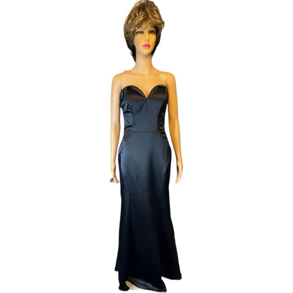 SORELLA VITA Black Satin Bridesmaid Dress Style 9242 - Picture 4 of 11